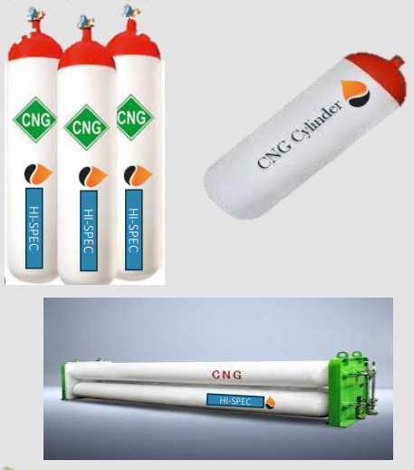 HI-SPEC CNG cylinders, storage, and transport equipment